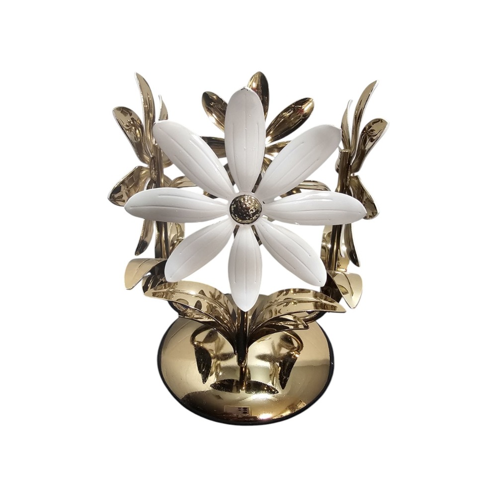 Bath and Body Works Candle Holder Unisex 7oz Gold White Floral Daisy
